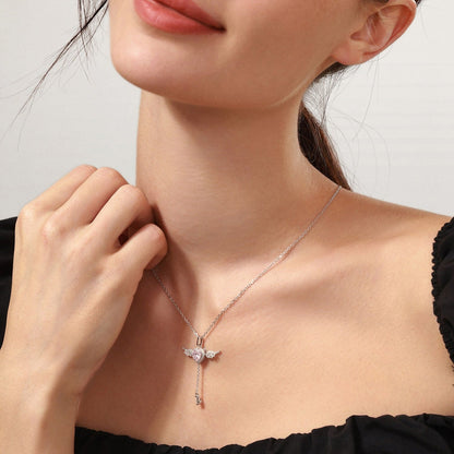 Swarovski Angel Wings Dancing Necklace - 925 Sterling Silver Necklace