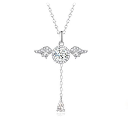 Swarovski Angel Wings Dancing Necklace - 925 Sterling Silver Necklace
