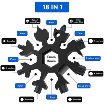 ❄️ Multifunctional Snowflake Keychain Tool