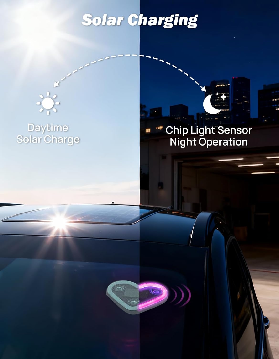 Car LED Ambient Light Solar Powered Heart Neon Light Car Led Lights Interior for Outdoor/Interior Car/Room Pink