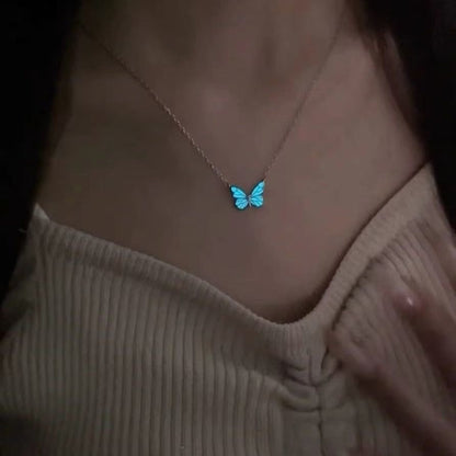 Butterfly Glowing Sterling Silver Necklace