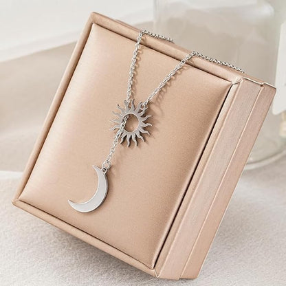 Luna Sol™ Stainless Steel Celestial Pendant Necklace