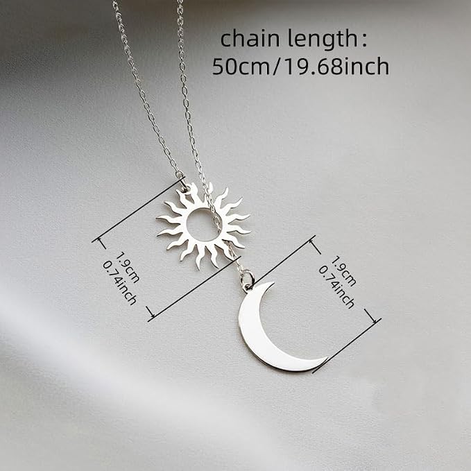 Luna Sol™ Stainless Steel Celestial Pendant Necklace
