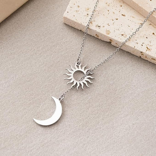 Luna Sol™ Stainless Steel Celestial Pendant Necklace