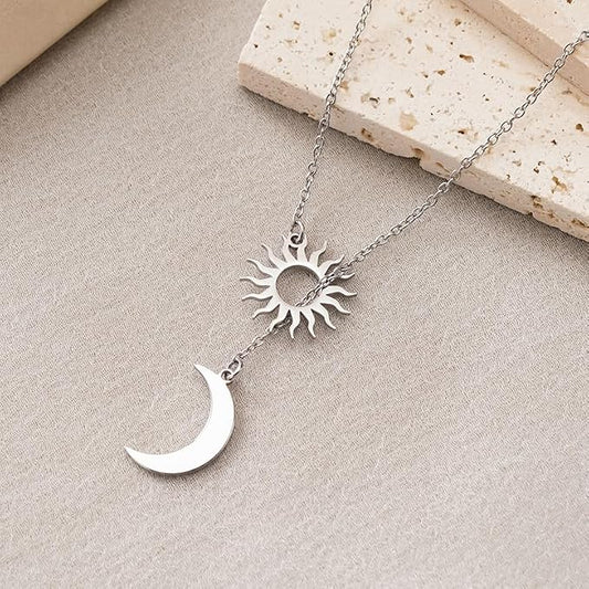 Luna Sol™ Stainless Steel Celestial Pendant Necklace