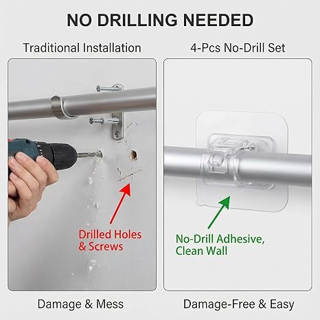 Self Adhesive Curtain Rod Holder