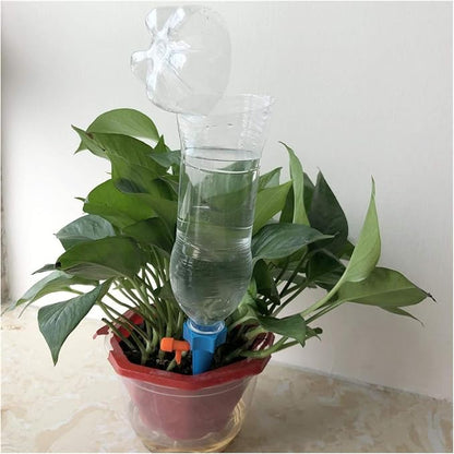 Self-watering drip irrigation spikes kit for indoor and outdoor plants