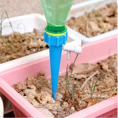 Self-watering drip irrigation spikes kit for indoor and outdoor plants