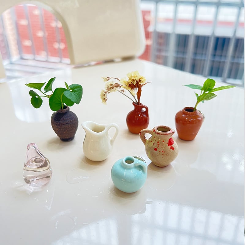 Cute Plant Ceramic Vase Fridge Magnets