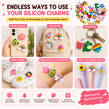 🌈 DIY Silicone Charm Set (6 PCS)