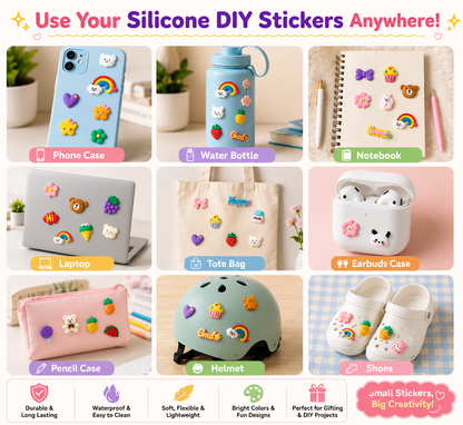 🌈 DIY Silicone Charm Set (6 PCS)