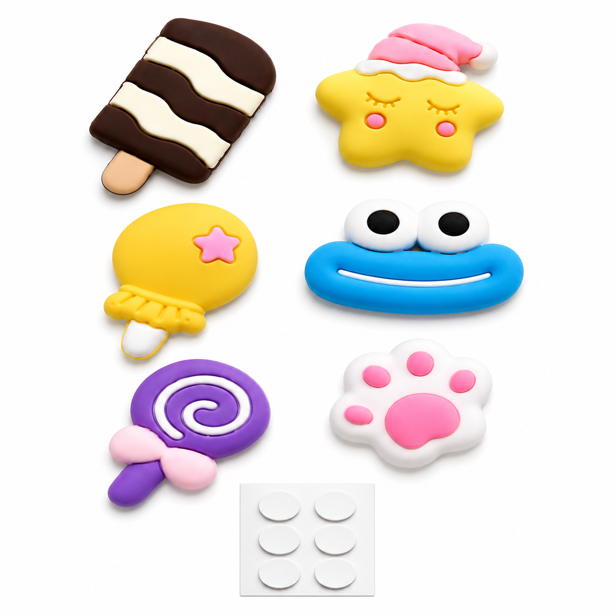 🌈 DIY Silicone Charm Set (6 PCS)