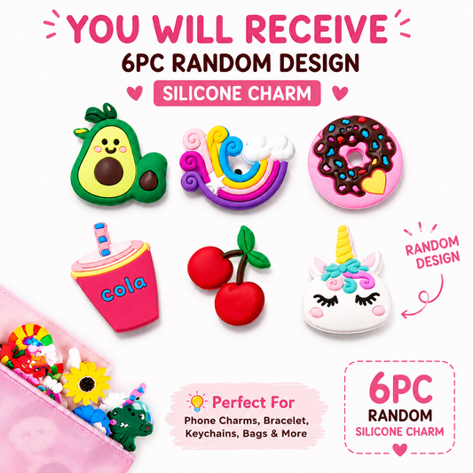 🌈 DIY Silicone Charm Set (6 PCS)