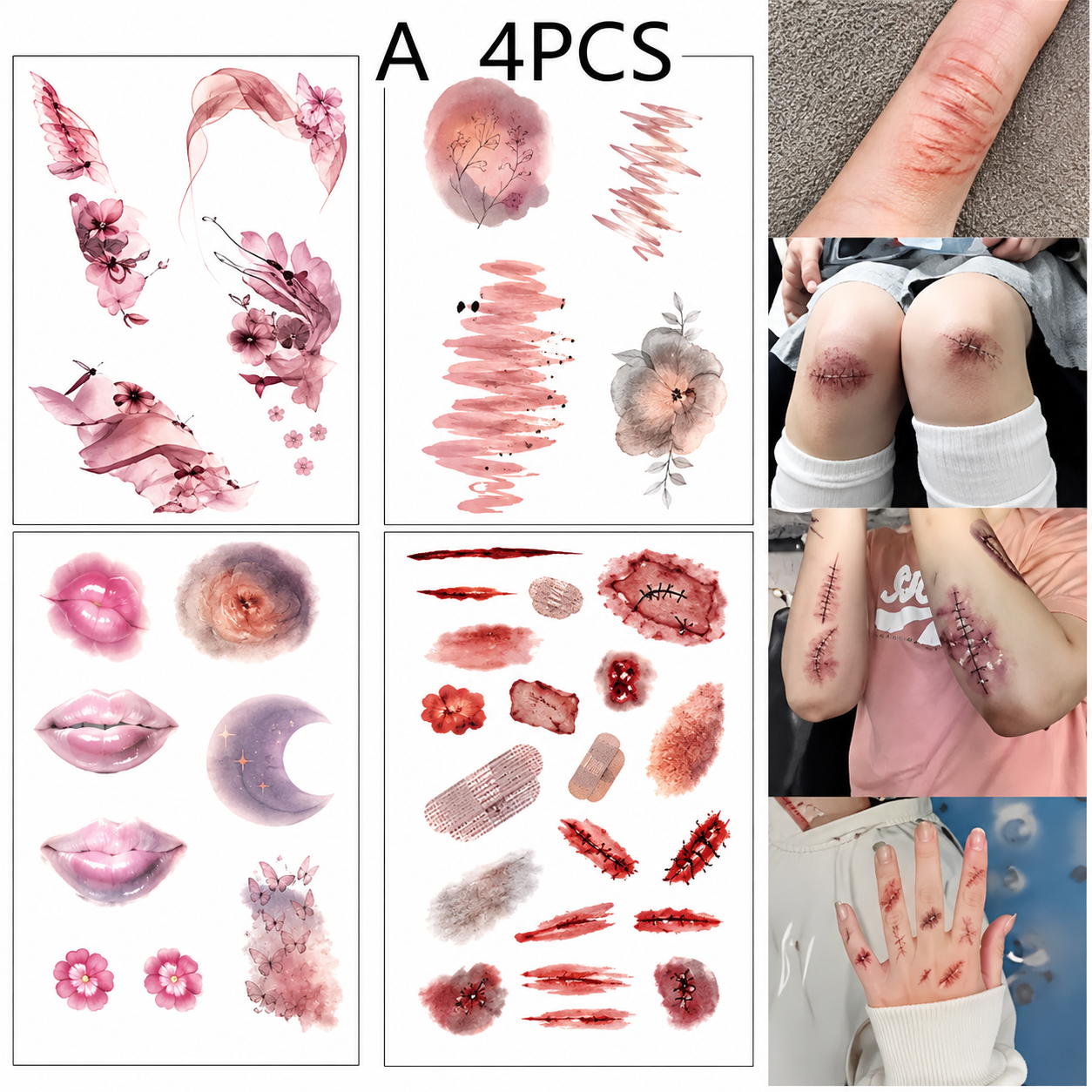 🩸 Realistic Fake Wound Temporary Tattoo Stickers