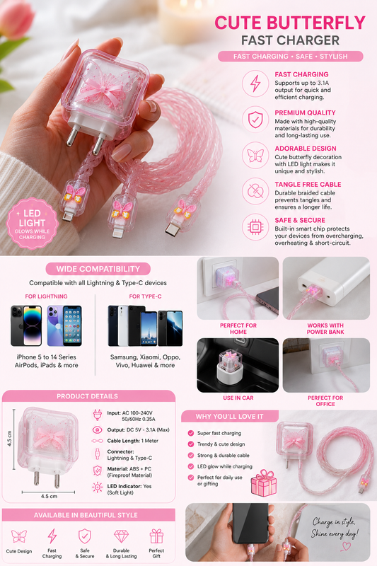 🥇Butterfly Charger Protective Cover Set⭐