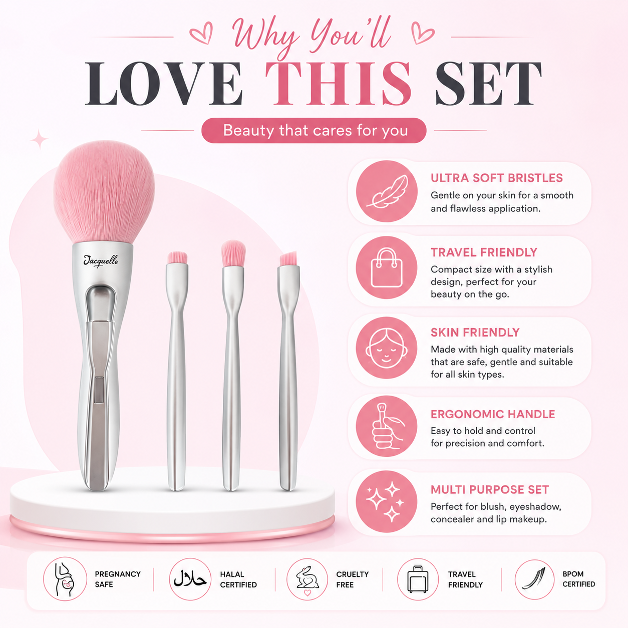 4-in-1 Premium Makeup Brush Set