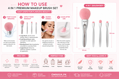 4-in-1 Premium Makeup Brush Set