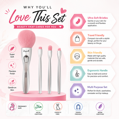 4-in-1 Premium Makeup Brush Set