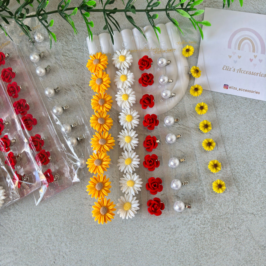 Floral Hair Earrings – Lightweight & Stylish Hair Accessories