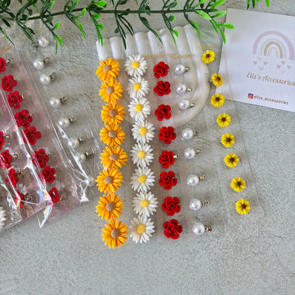 Floral Hair Earrings – Lightweight & Stylish Hair Accessories