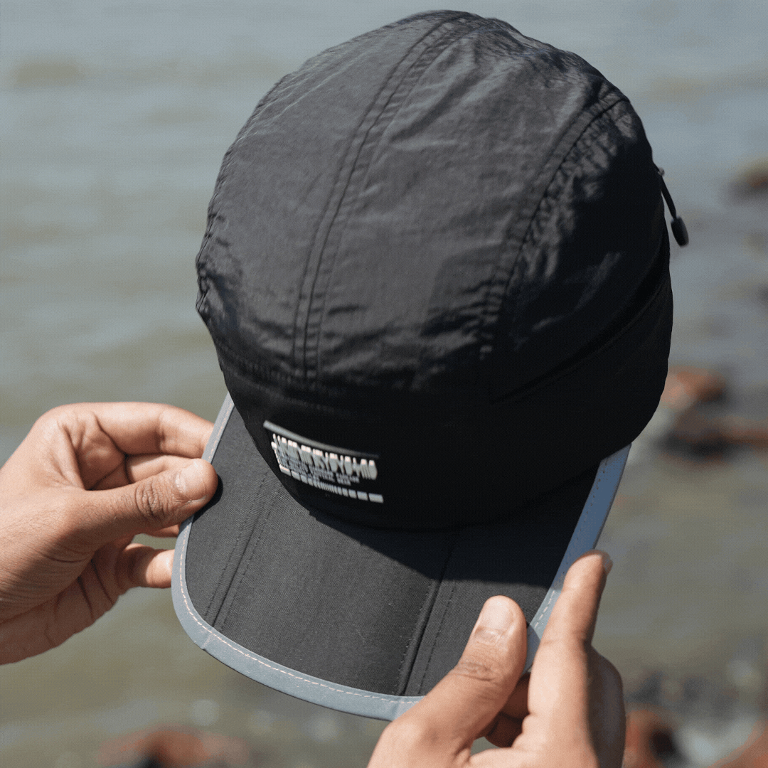 Foldable Camper Cap With Pocket // Black