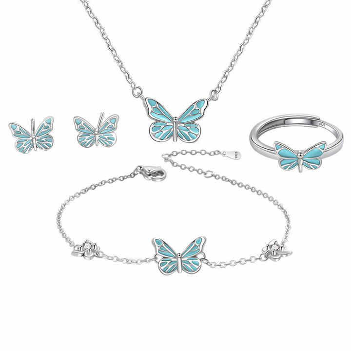 Butterfly Glowing Sterling Silver Necklace (PACK OF 2)