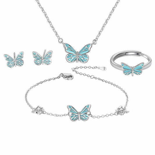 Butterfly Glowing Sterling Silver Necklace (PACK OF 2)