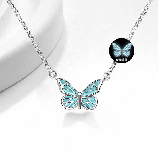 Butterfly Glowing Sterling Silver Necklace (PACK OF 2)