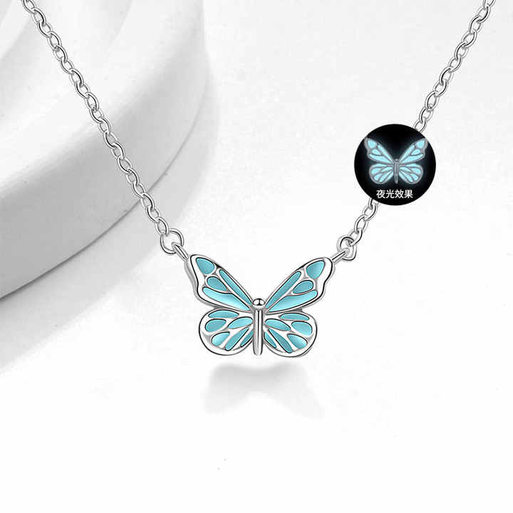 Butterfly Glowing Sterling Silver Necklace (PACK OF 2)