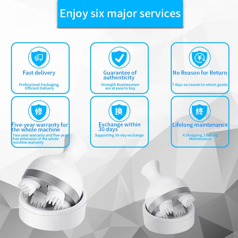 Waterproof Electric Head Massager Wireless