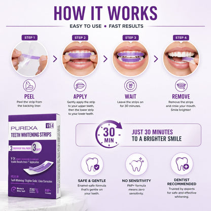 Purple Instant Teeth Whitening Strips✨