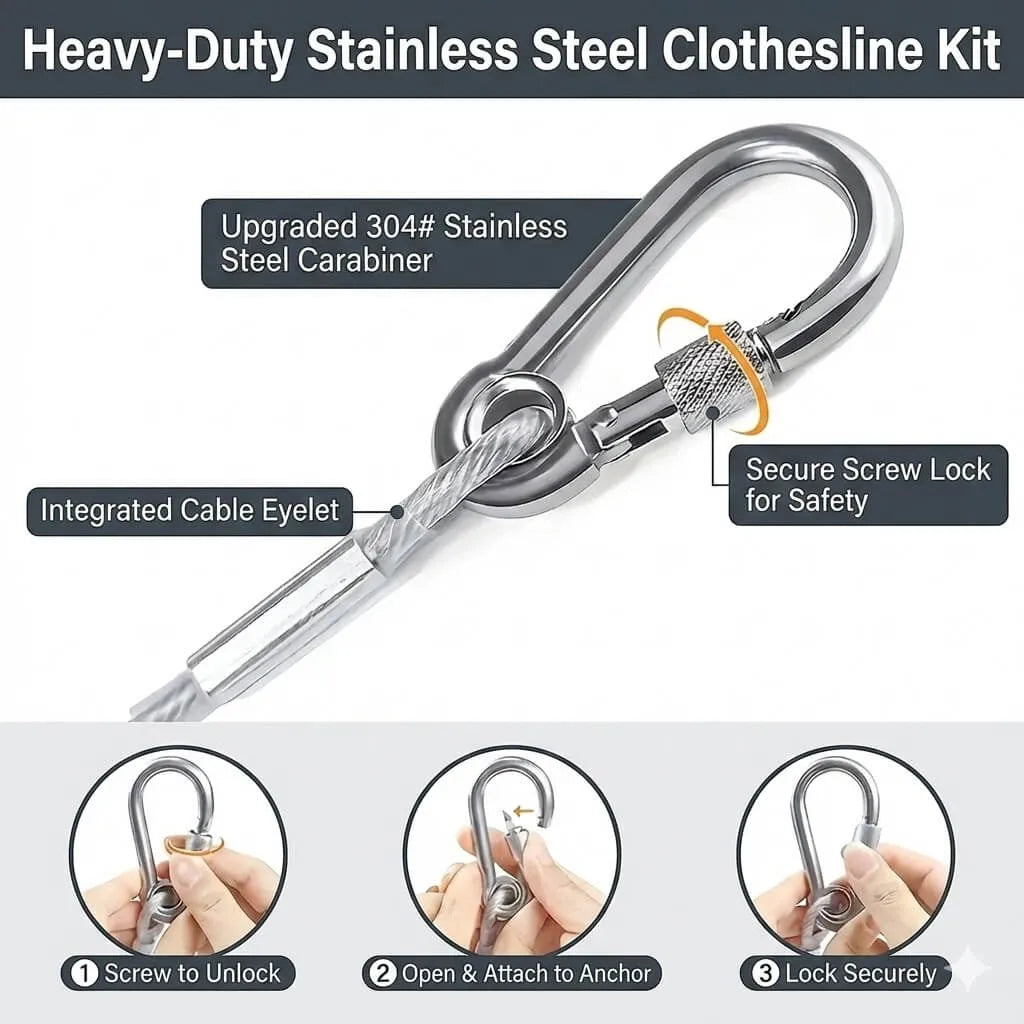 Stainless Steel PVC Coated Clothesline – Heavy-Duty Rust-Resistant Drying Wire