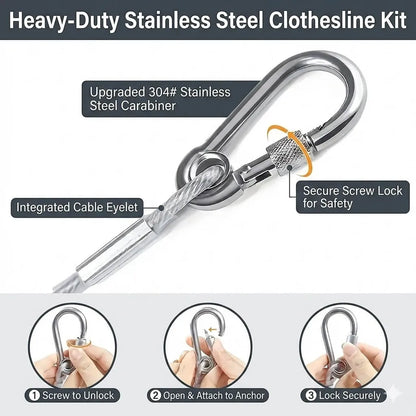 Stainless Steel PVC Coated Clothesline – Heavy-Duty Rust-Resistant Drying Wire