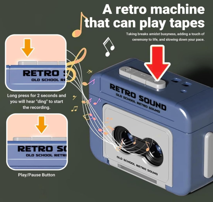 Retro Mini Voice Recorder Keychain ⭐⭐