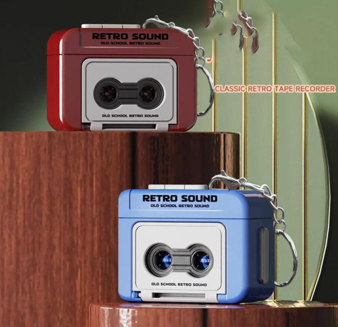 Retro Mini Voice Recorder Keychain ⭐⭐