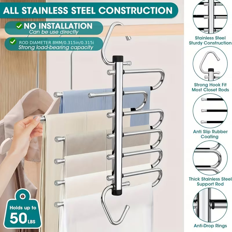 Flexi Rack™ 5-Tier Space-Saving Pants Hanger
