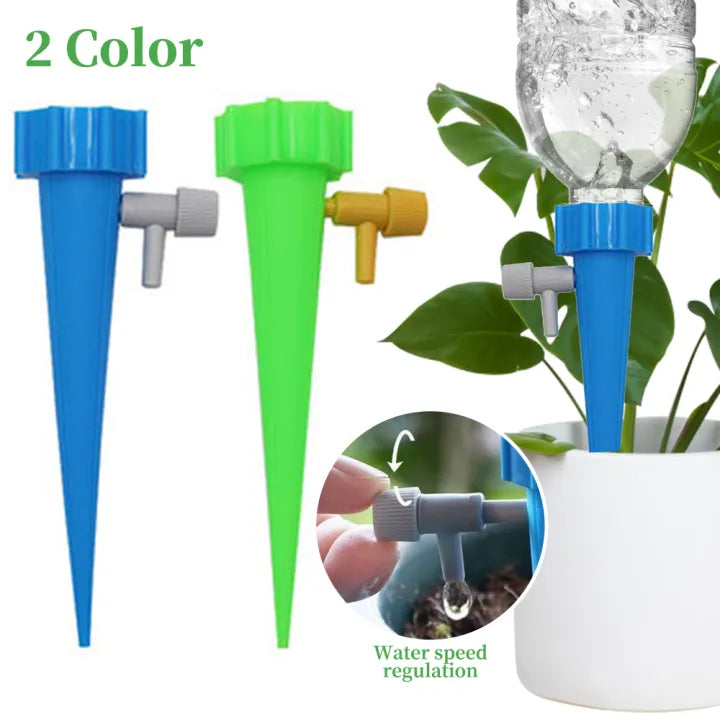Self-watering drip irrigation spikes kit for indoor and outdoor plants