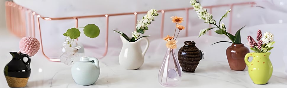 Cute Plant Ceramic Vase Fridge Magnets