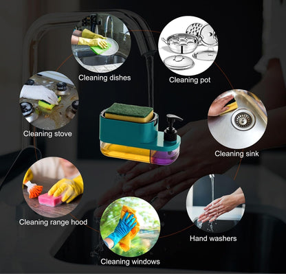 Premium 3-in-1 Kitchen Soap Dispenser Organizer